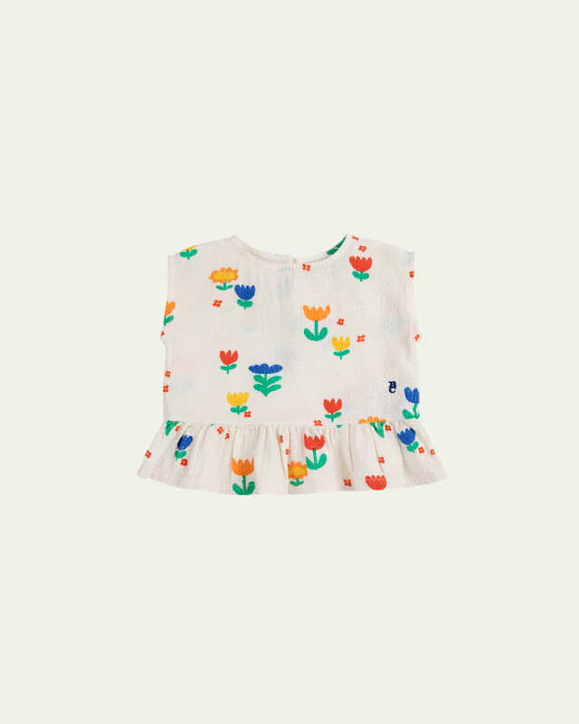 Girl's Garden Party Printed Blouse, Size Newborn-